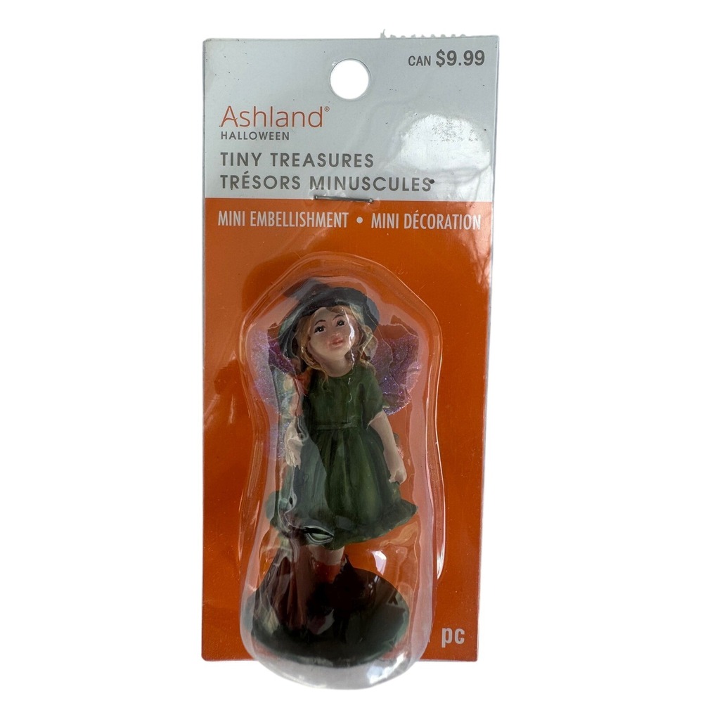 Ashland‎ Halloween Tiny Treasures Mini Witch Fairy Figurine Embellishment Green